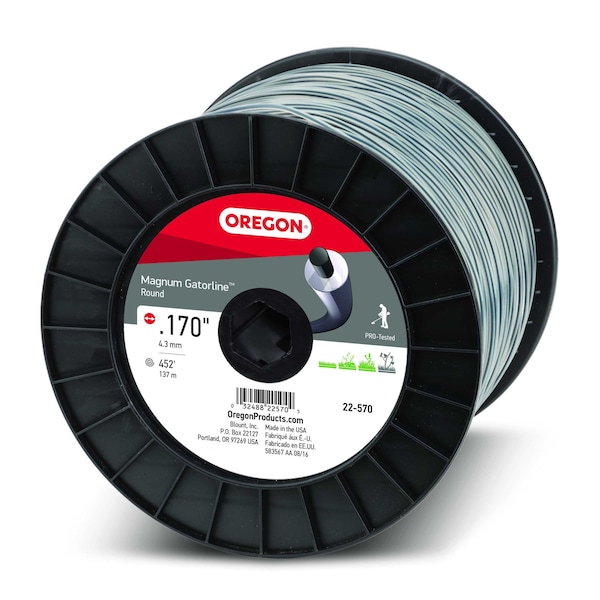 Magnum Gatorline Round Trimmer Line, .170" by 449', 5Lb Spool